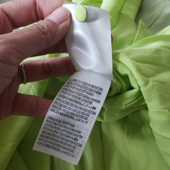 Farm Rio Lime Green Psychedelic Mushroom Midi Dress Size Medium Boho Festival - Picture 9 of 11